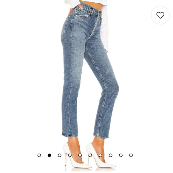 Agolde Riley High Rise Straight Crop - Picture 2 of 14